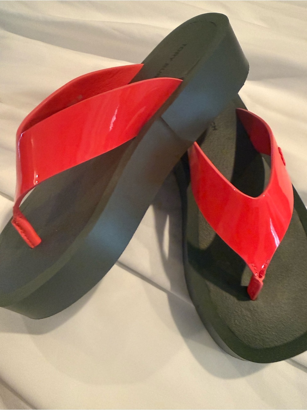 Tory Burch  Patent Platform Flip Flop Sandals new